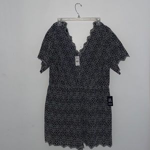 Black + white romper